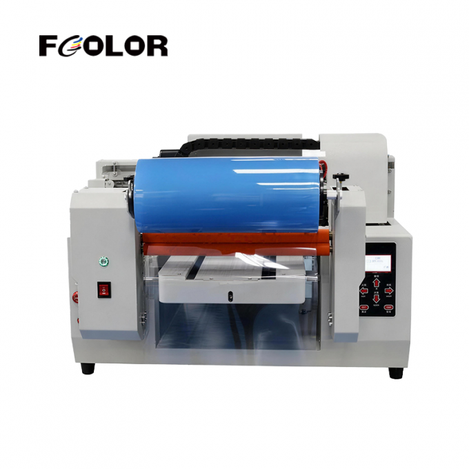 FCOLOR UFR300 â Side and detail view showing integrated roll-to-roll film bracket and light gray body design